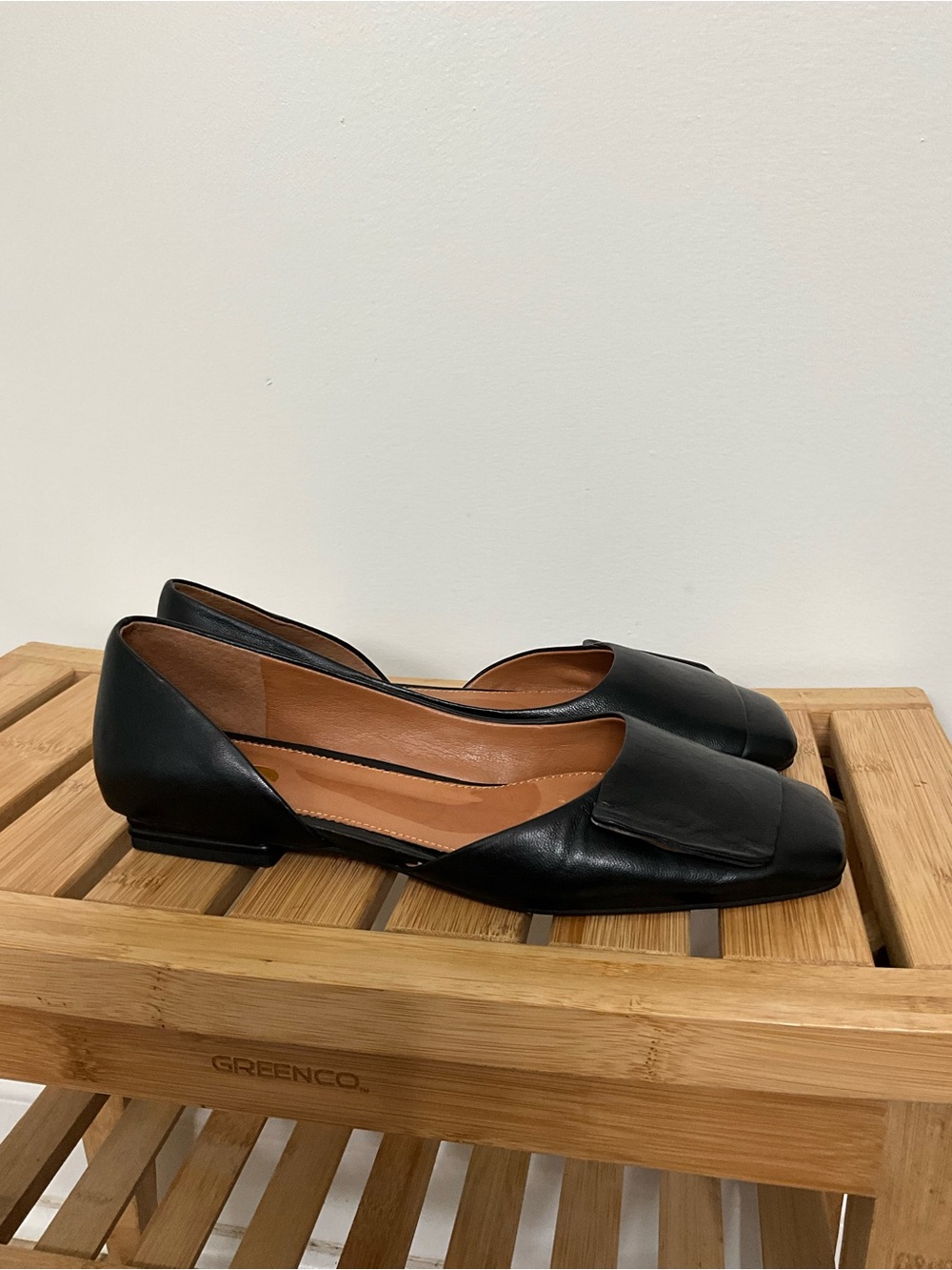 SARTO by Franco Sarto Black Leather D’Orsay Flats Women’s 8.5M EU 39 Square Toe - Picture 3 of 6